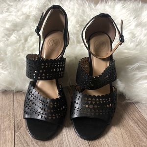 Tory Burch Black Perforated wedge heels 6M
